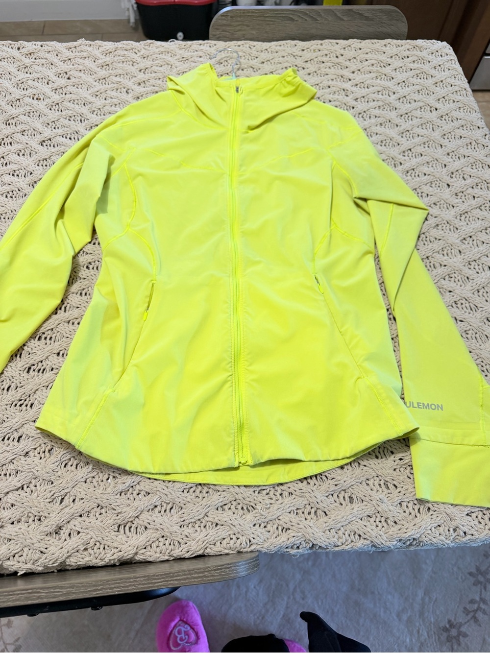 lululemon athletica Neon Yellow Hooded Zip-Up Utility Jacket